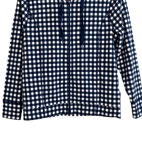 J. Crew Gingham Full Zip Active Hoodie - Picture 3 of 10
